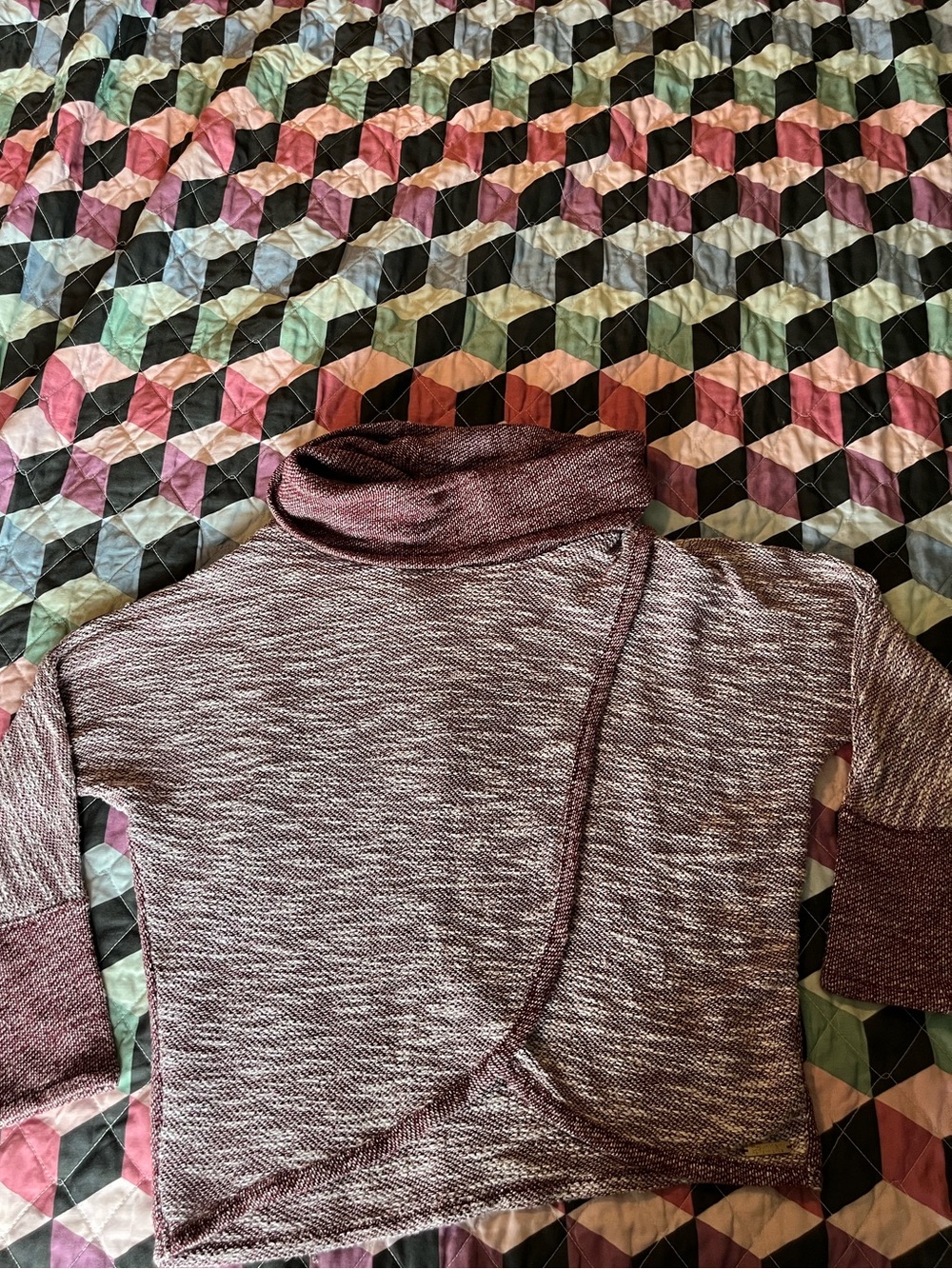 Calvin Klein Performance Cowl Neck Tulip Front Pullover Sweater, Small